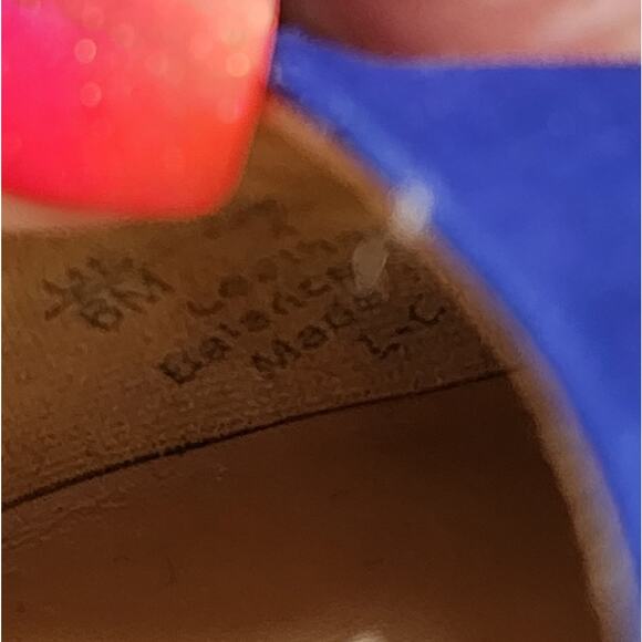 Franco Sarto blue suede cork Wedge heels size 6 - Picture 8 of 8
